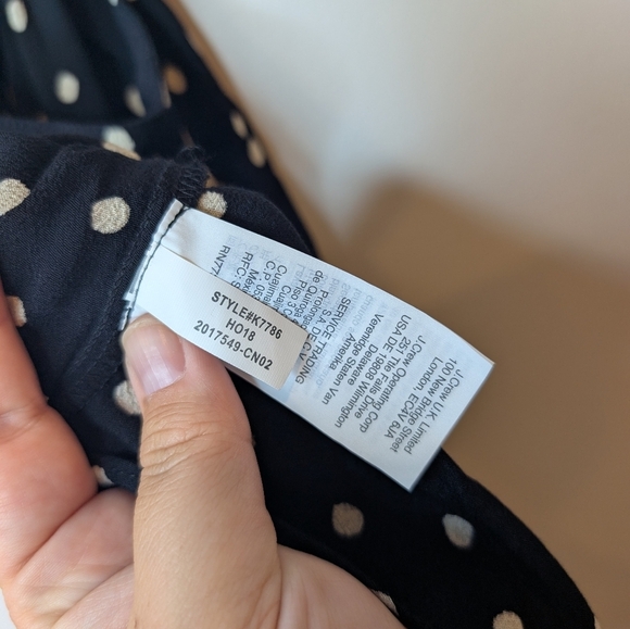 NWT Madewell Ruffle Strap Cami Top Black Painted Dots Polka Dot Size 0 - Picture 9 of 12